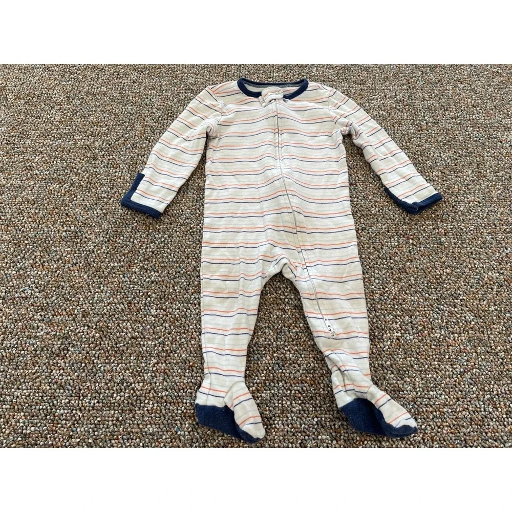 Cloud Island Boys Striped Zip Up Sleeper 6-9M